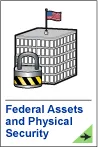 icon of a building with a US flag and a padlock