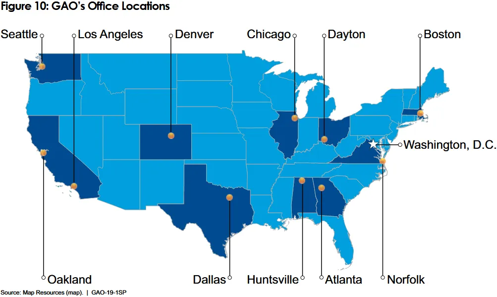 map of GAO offices