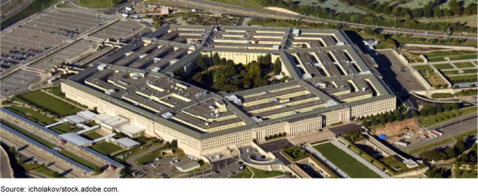 The pentagon building in Virginia.