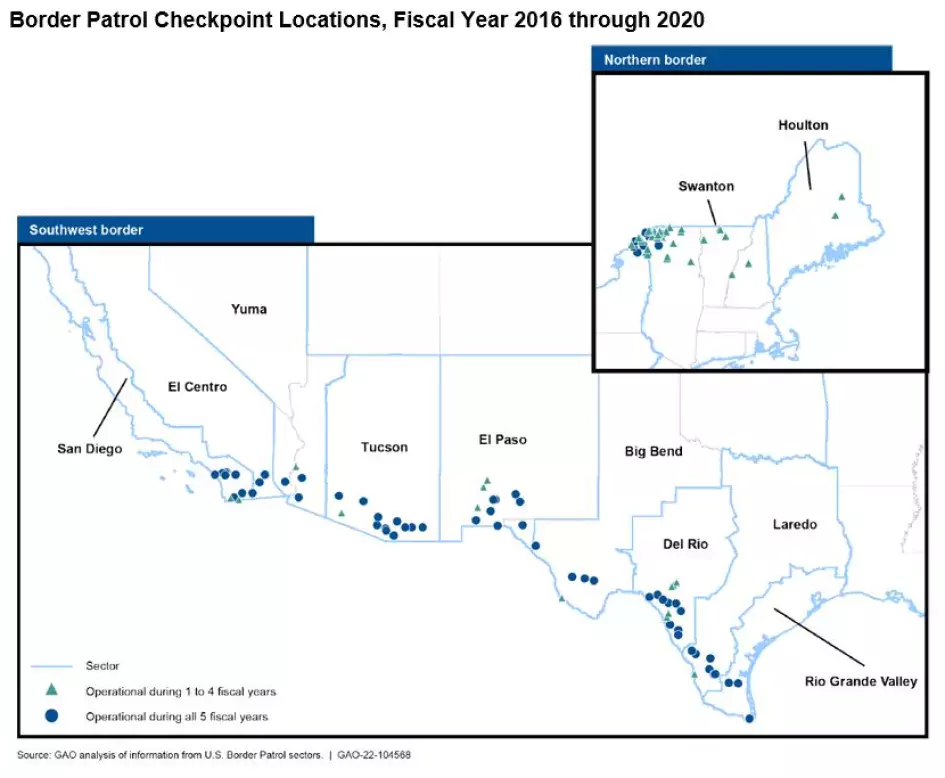 Border Patrol Lacks Important Information about Immigration Checkpoints  Within the United States . GAO