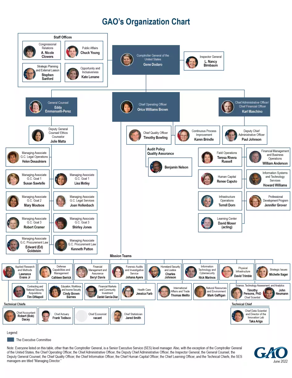 GAO organizational chart