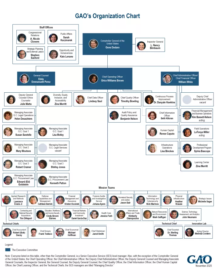 GAO organizational chart