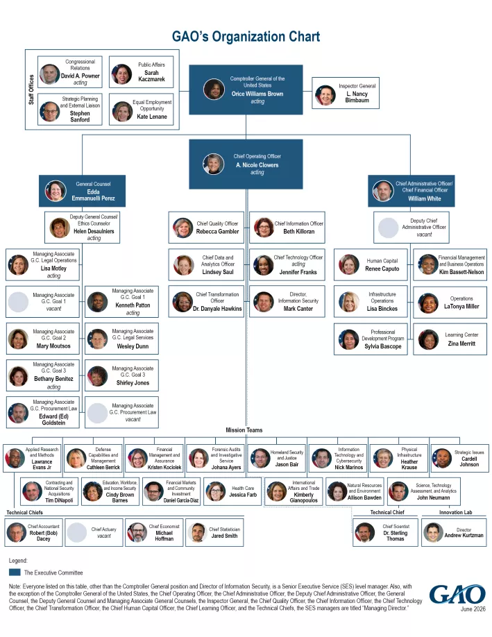 GAO Organizational Chart