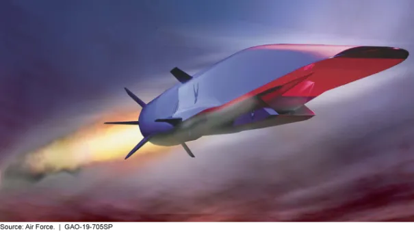 An artist’s rendering of the experimental X-51A Waverider