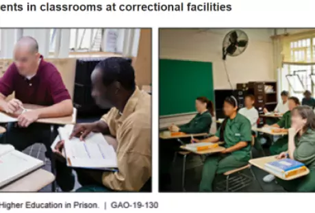 Photos Showing Incarcerated Students in Classrooms at Correctional Facilities