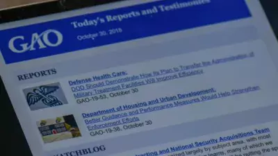 a photo of a computer screen displaying the GAO site