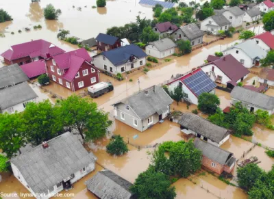 Photo of a flooded neighborhood.