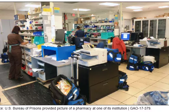 Photo showing a prison pharmacy