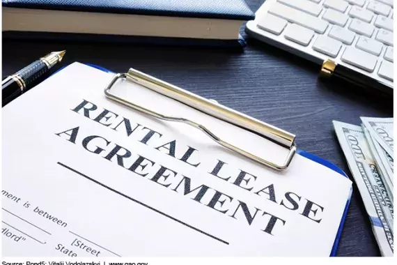 Photo of a rental lease agreement