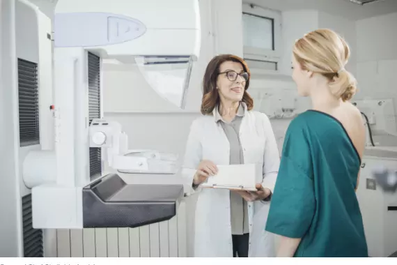 Woman in doctor's office