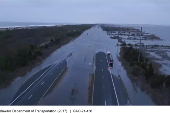 Photo showing flooding on Delaware State Route 1