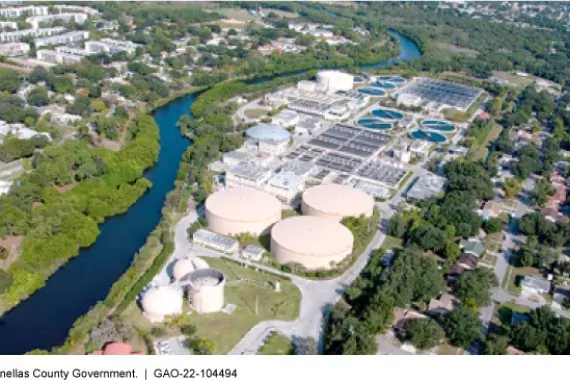 Photo showing a chemical facility near a river