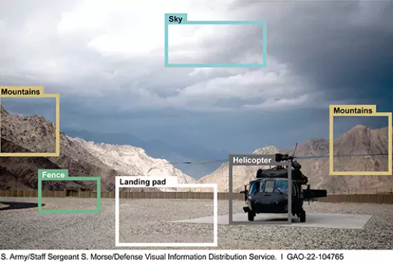 Example of labeled imagery data for training AI