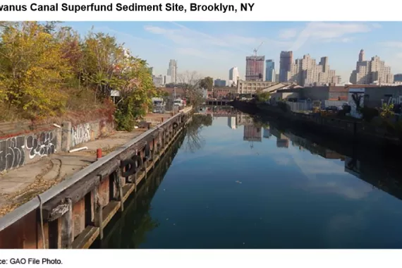Photo showing the Gowanus Canal Superfund Sediment Site in Brooklyn, NY.