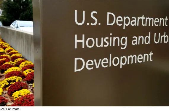 Sign at the U.S. Department of Housing and Urban Development headquarters