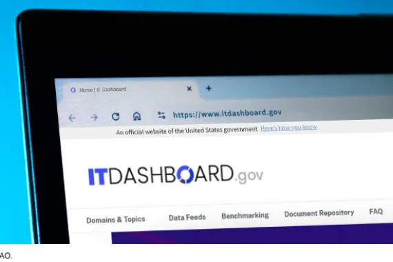 A computer showing the ITdashboard.gov website 
