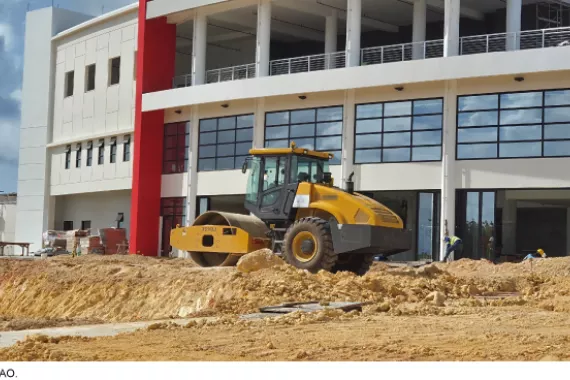 Construction crews working on new building 