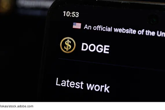  DOGE an official website of the United States government displayed on screen.