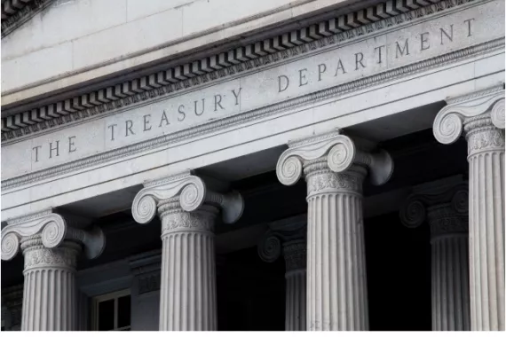 Photo of the Department of the Treasury building