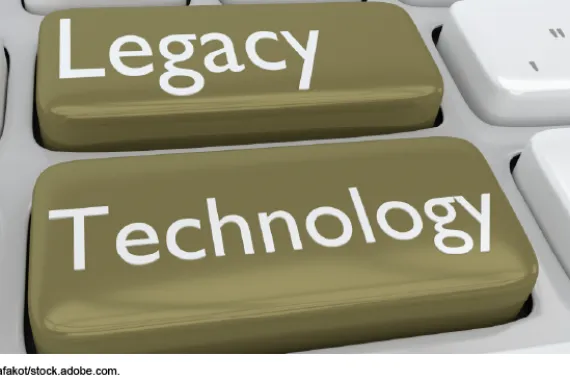 The words Legacy Technology placed superimposed on two computer keys. 