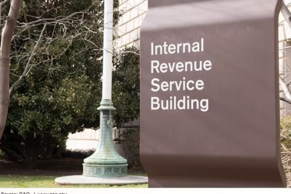 IRS Headquarters sign.