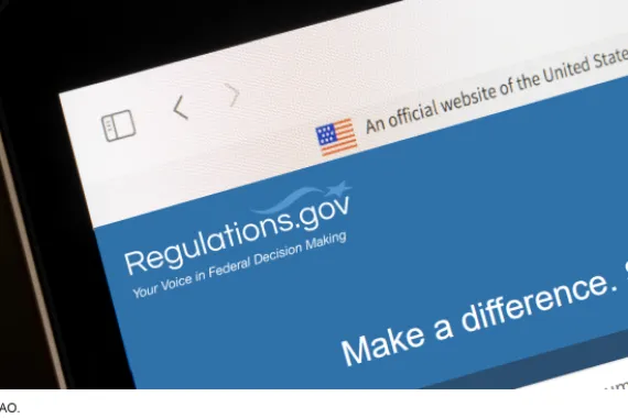 The Regulations.gov website on a tablet.