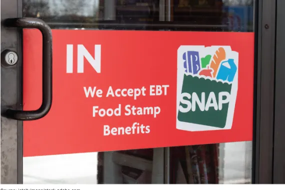  Supplemental Nutrition Assistance Program and EBT Food Stamp Benefits sign