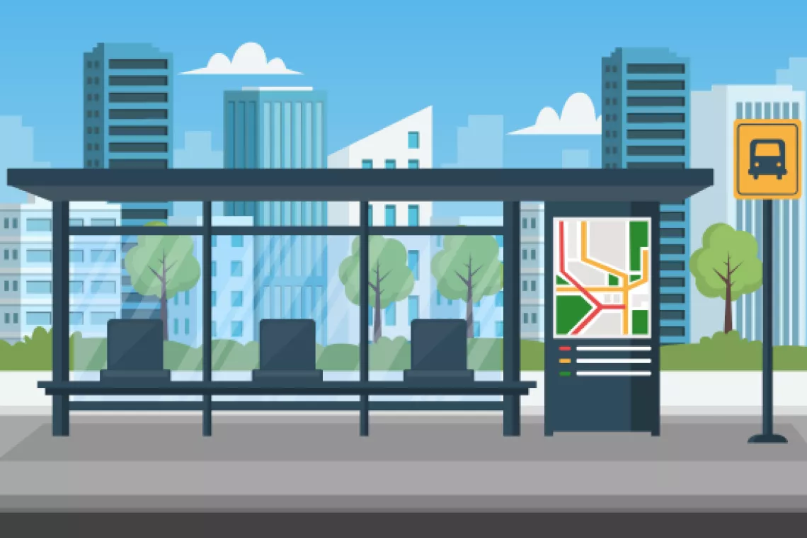 Graphic depicting a bus stop